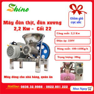 MÁY ĐÙN THỊT, ĐÙN XƯƠNG 2.2KW – CỐI GANG 22